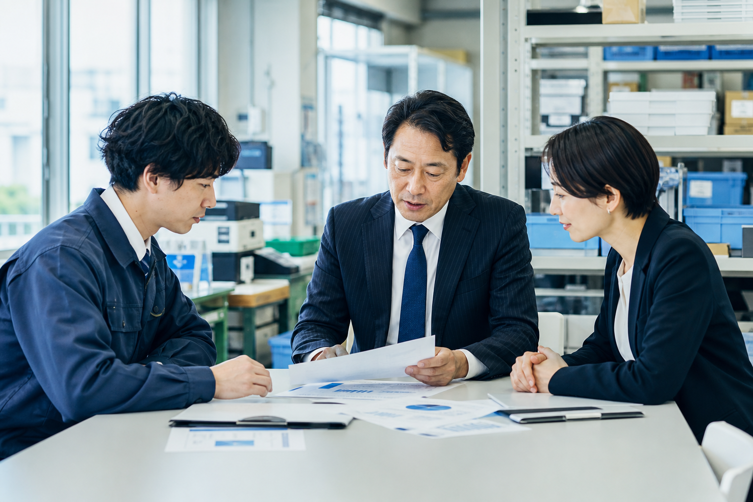事業リスクとBCPについて打ち合わせる事業者